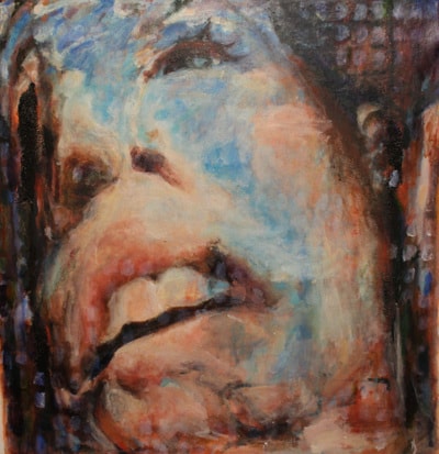Abstract portrait in blue tones — Marilyn A. Walter