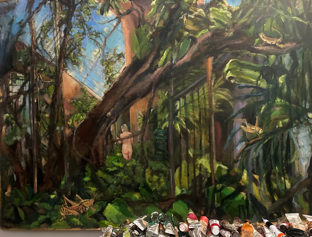 Jungle forest painting with figure — Marilyn A. Walter
